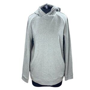 Lululemon Womens Small Petite Gray Hooded Pullover Sweater Textured Knit Long Sl